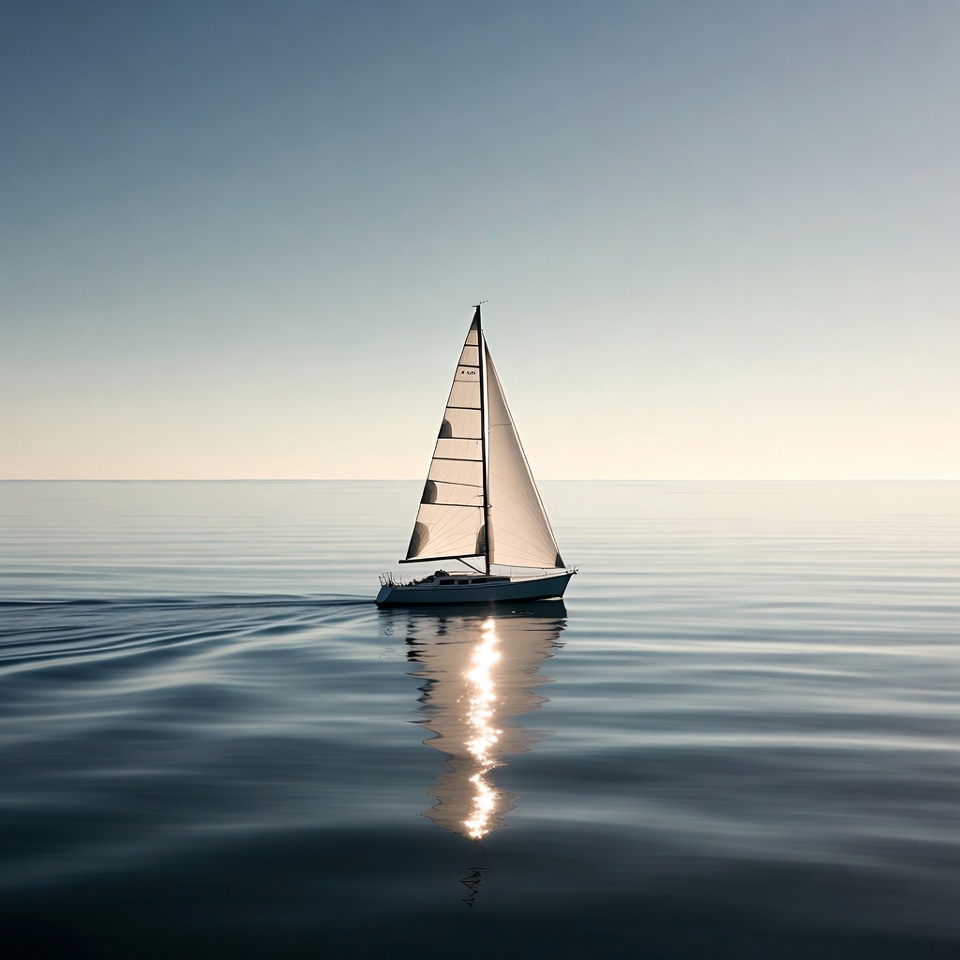 Sailboat on calm water Sailboat on calm water