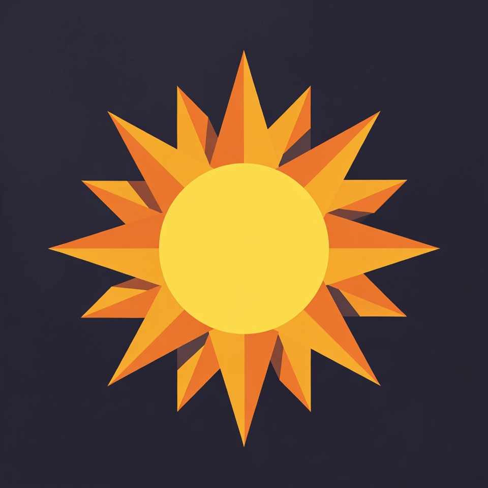 Bright orange sun illustration Bright orange sun illustration