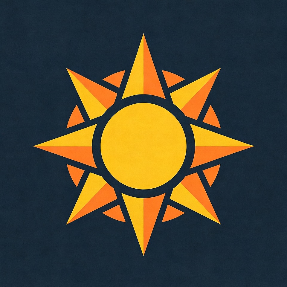 Orange Starburst Sun Icon Orange Starburst Sun Icon