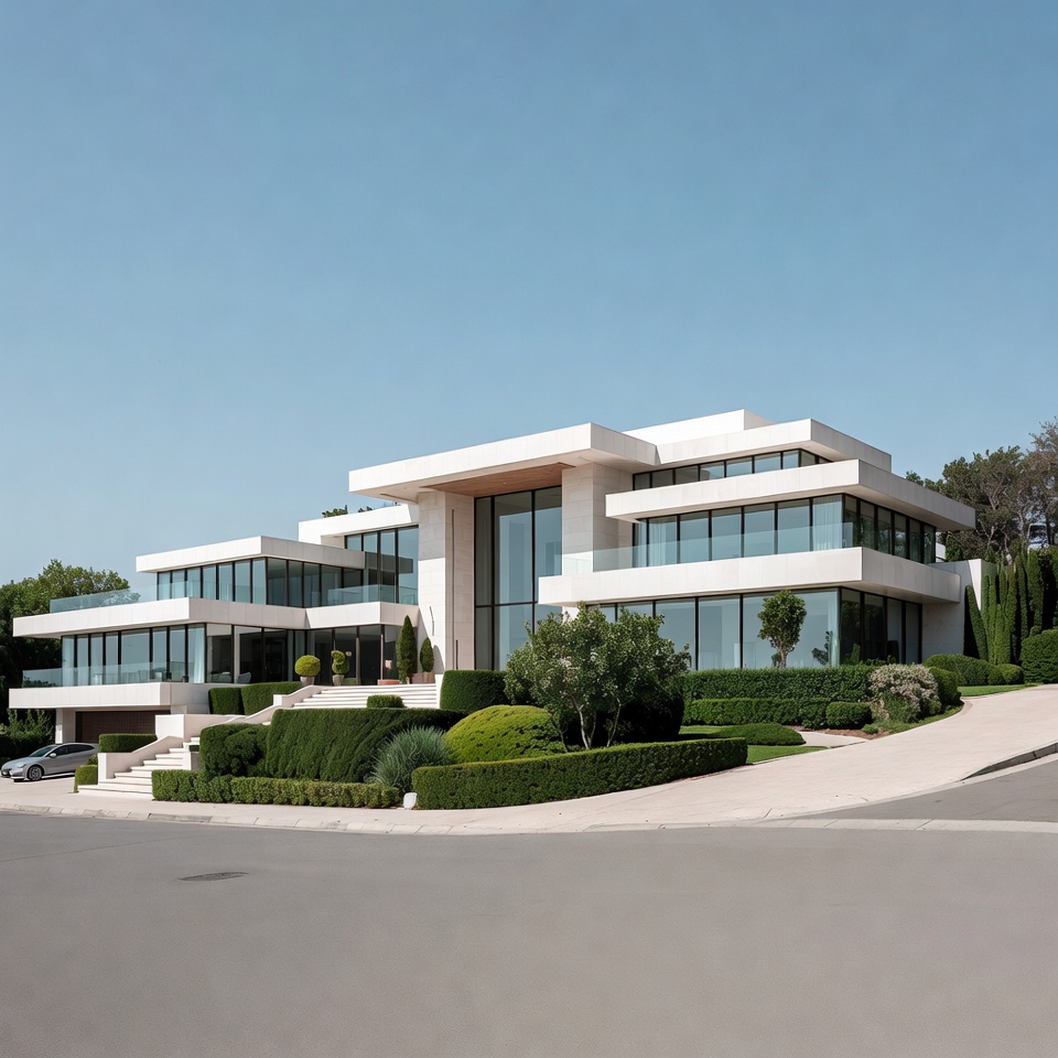 Modern White Luxury Mansion Exterior Modern White Luxury Mansion Exterior