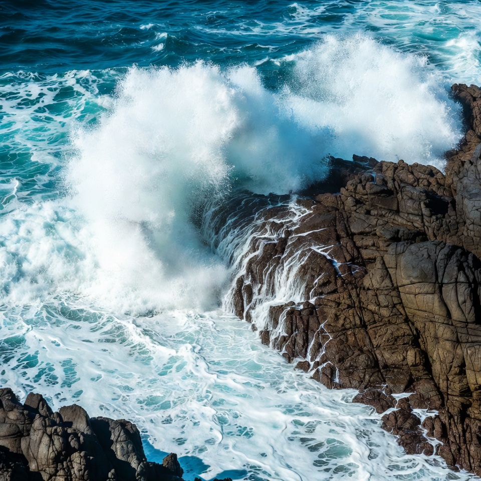 Ocean Waves Crashing on Rocks Ocean Waves Crashing on Rocks