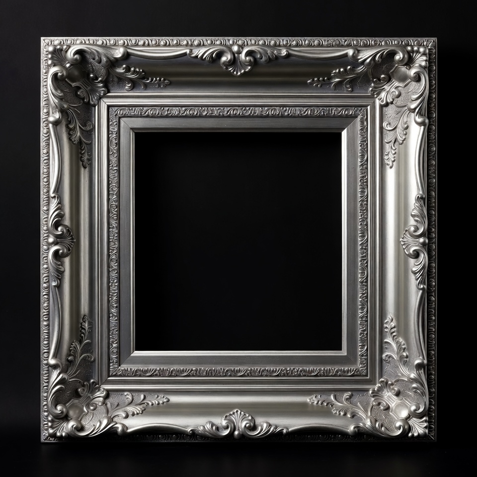 Empty Ornate Silver Picture Frame Empty Ornate Silver Picture Frame