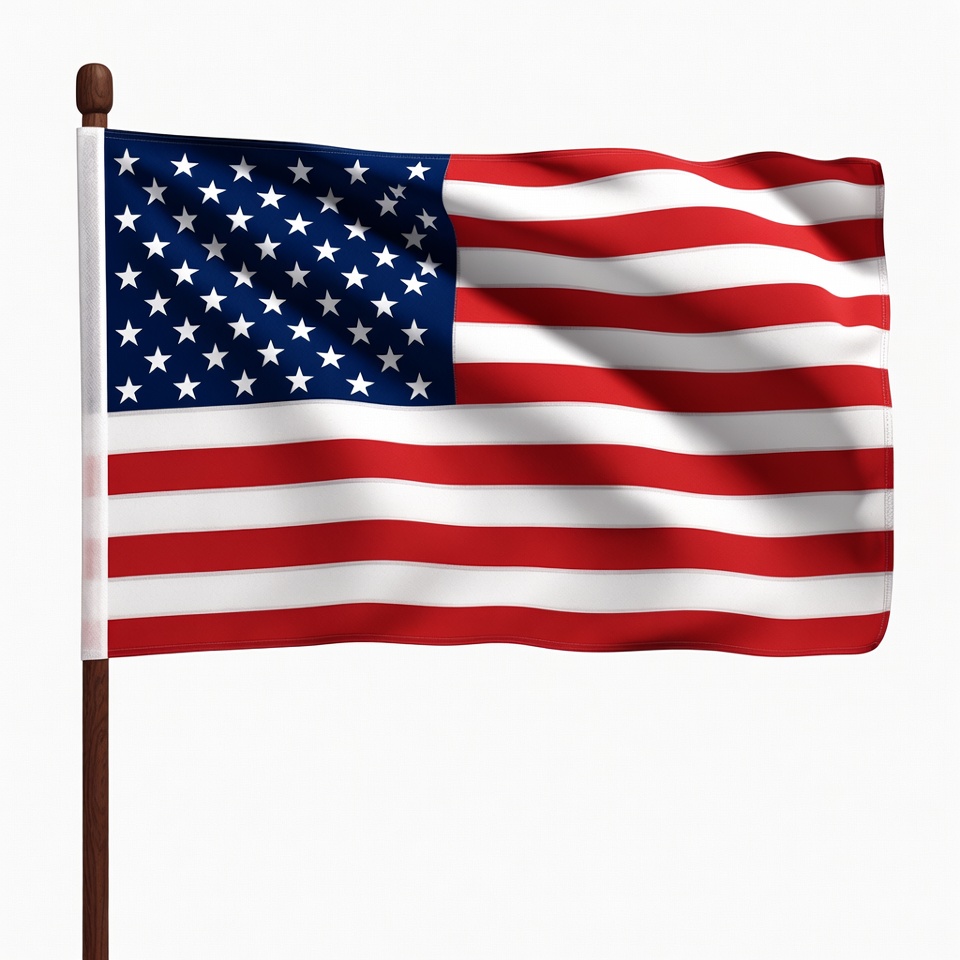 American flag waving on pole American flag waving on pole
