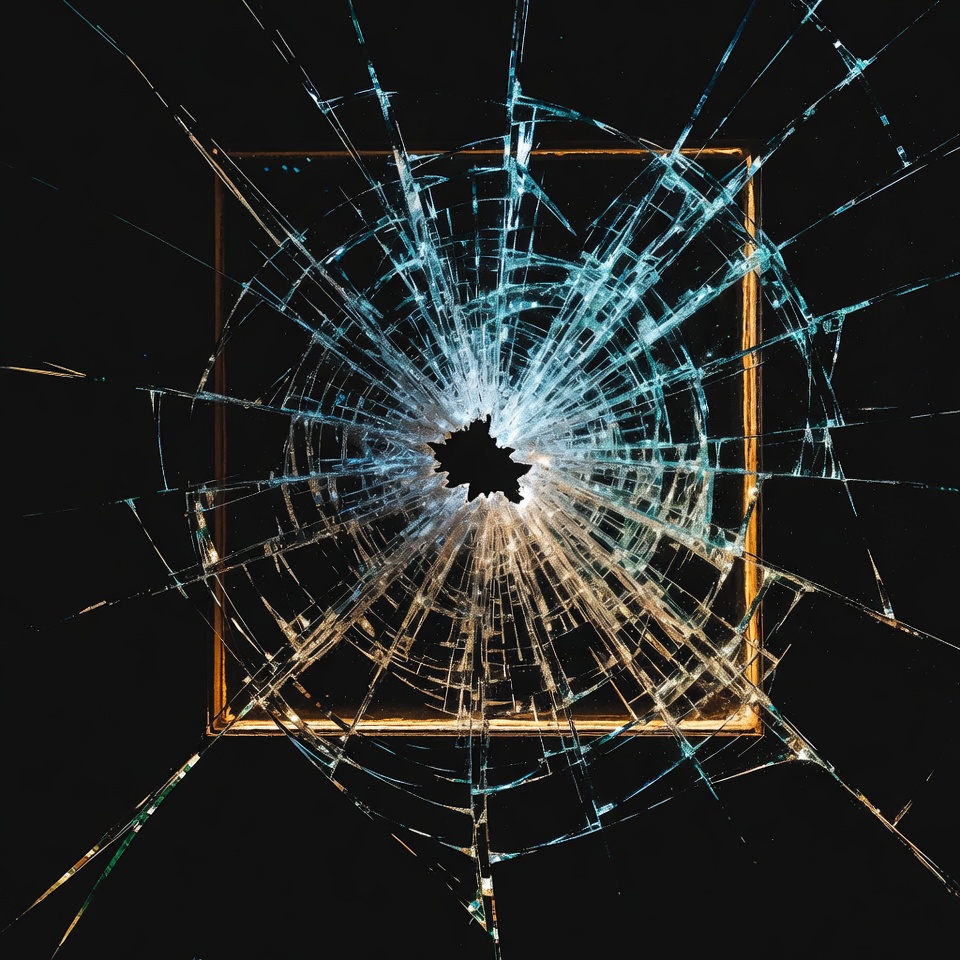 Broken Glass in Golden Frame Broken Glass in Golden Frame