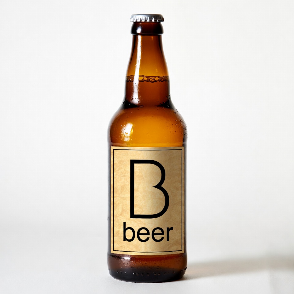 Beer Bottle with B Label Beer Bottle with B Label
