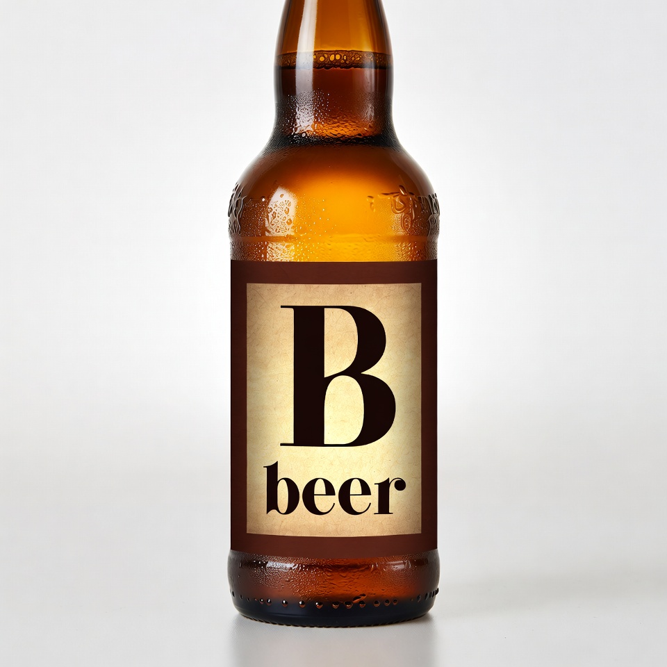 Beer Bottle with B Label Beer Bottle with B Label