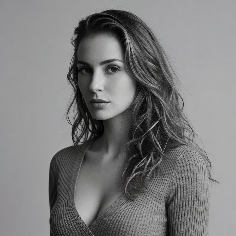 Beautiful woman in knit top Beautiful woman in knit top