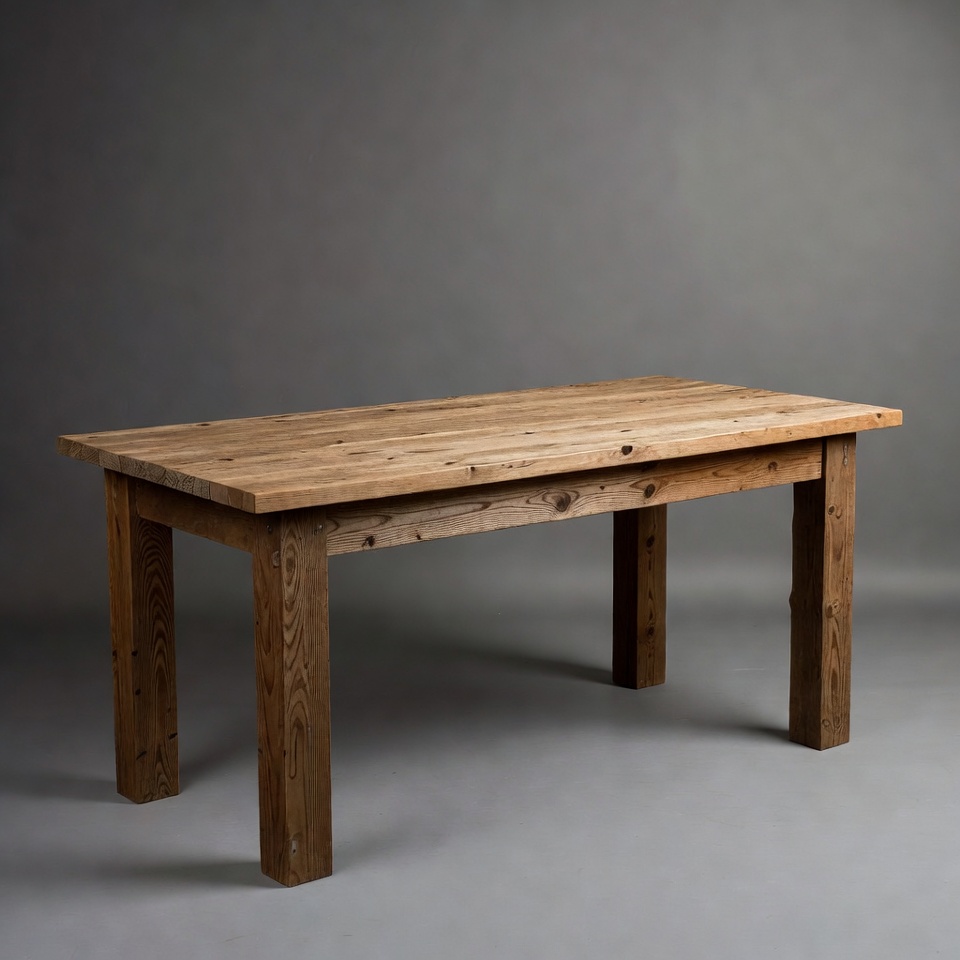 Rustic Wooden Table on Gray Background Rustic Wooden Table on Gray Background