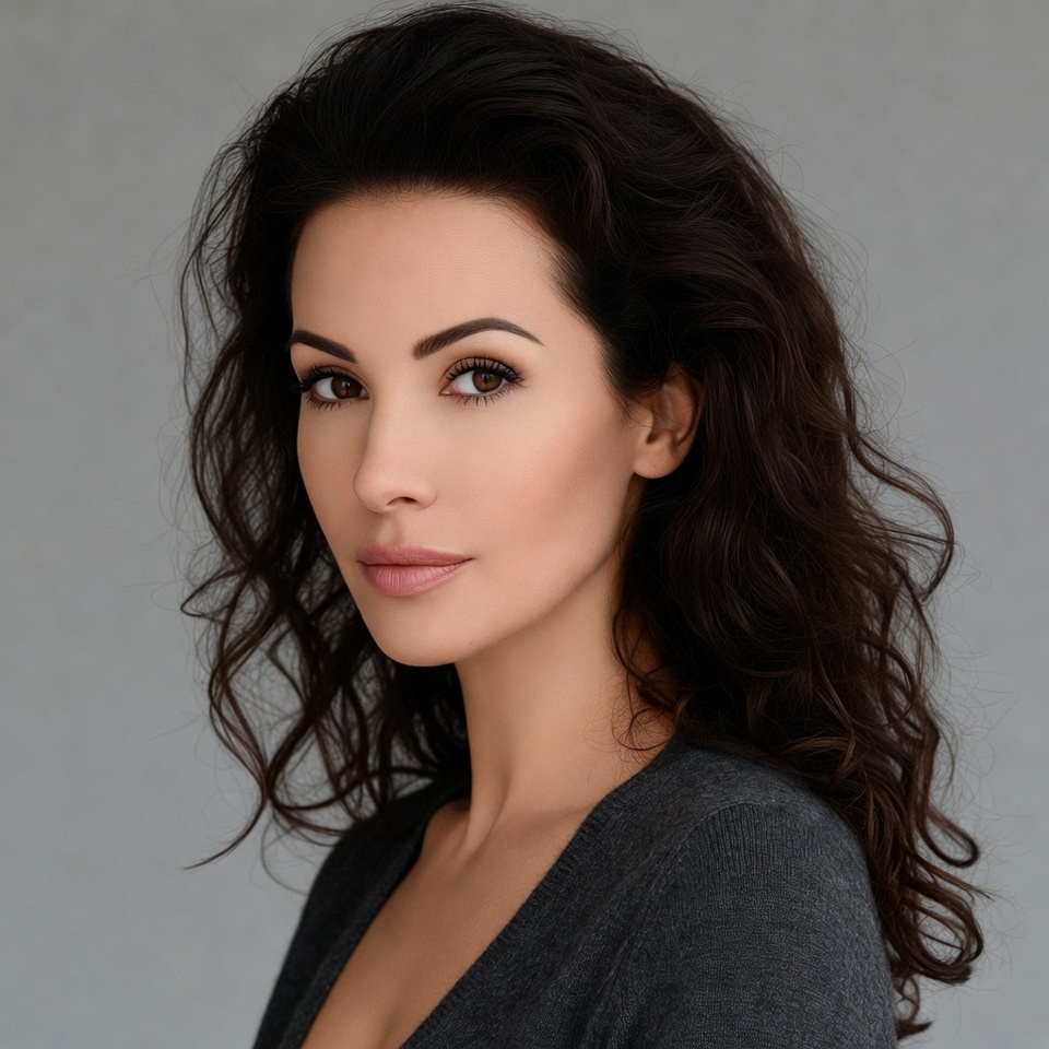 Beautiful woman with long dark hair Beautiful woman with long dark hair