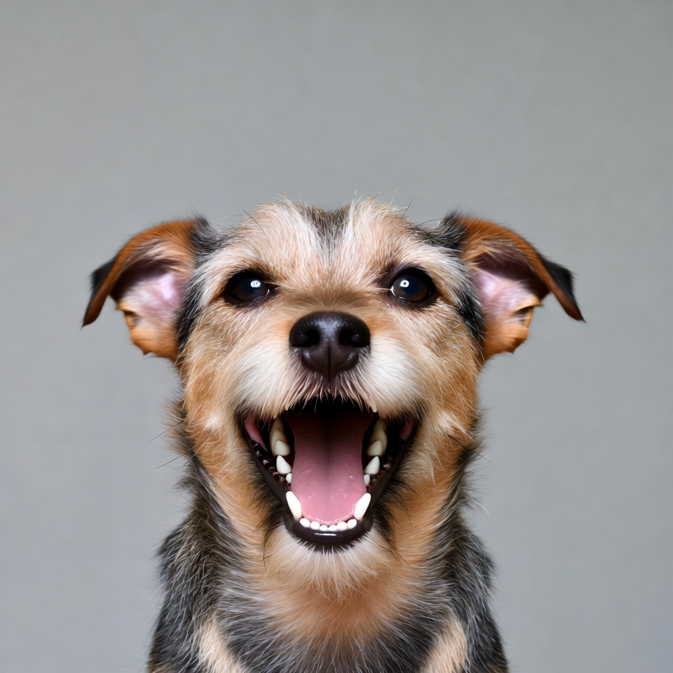 Happy Yorkshire Terrier puppy smiling Happy Yorkshire Terrier puppy smiling