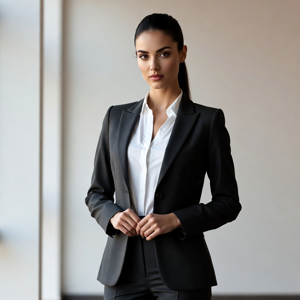 Woman in black business suit Woman in black business suit