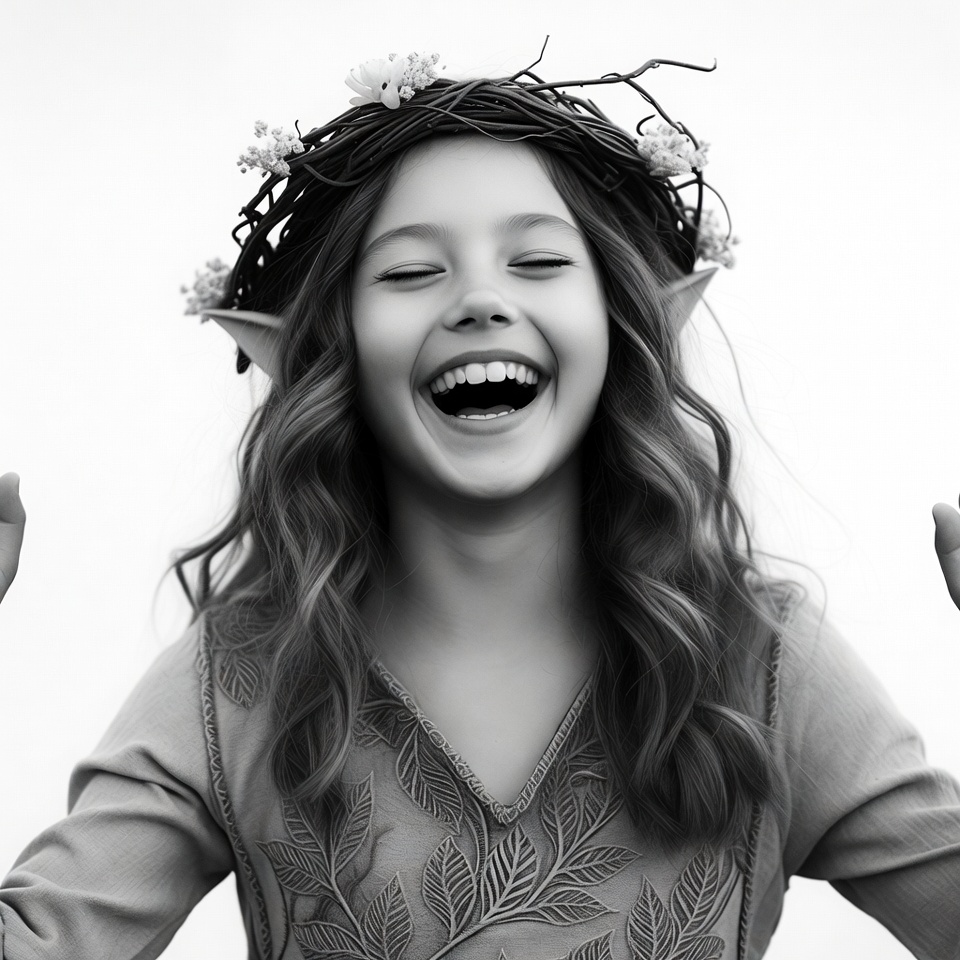 Girl with flower crown and elf ears Girl with flower crown and elf ears