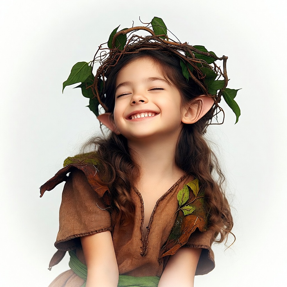 Girl with elf ears and leaf crown Girl with elf ears and leaf crown