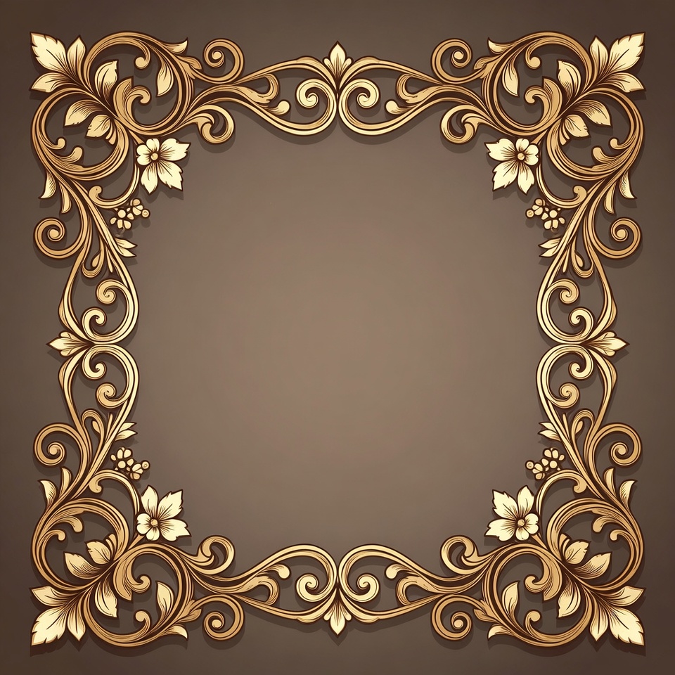 Ornate Golden Floral Frame Ornate Golden Floral Frame