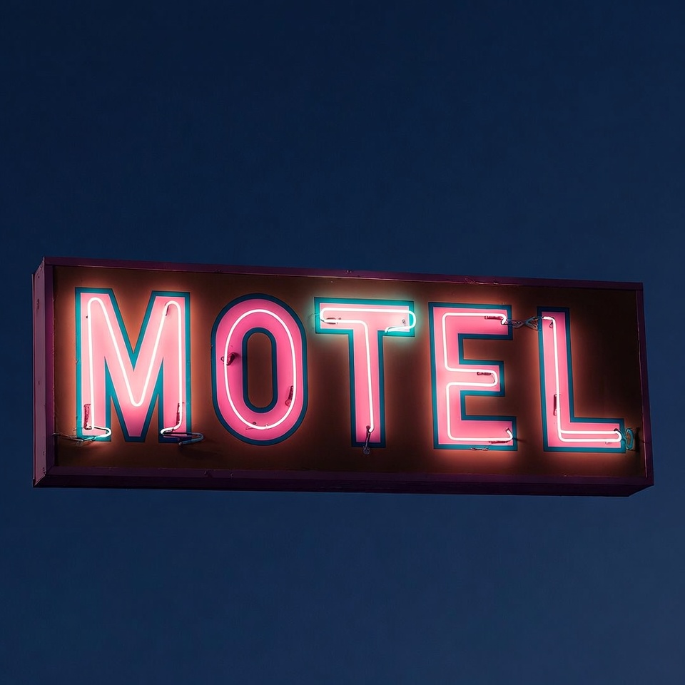 Glowing Motel Neon Sign Glowing Motel Neon Sign