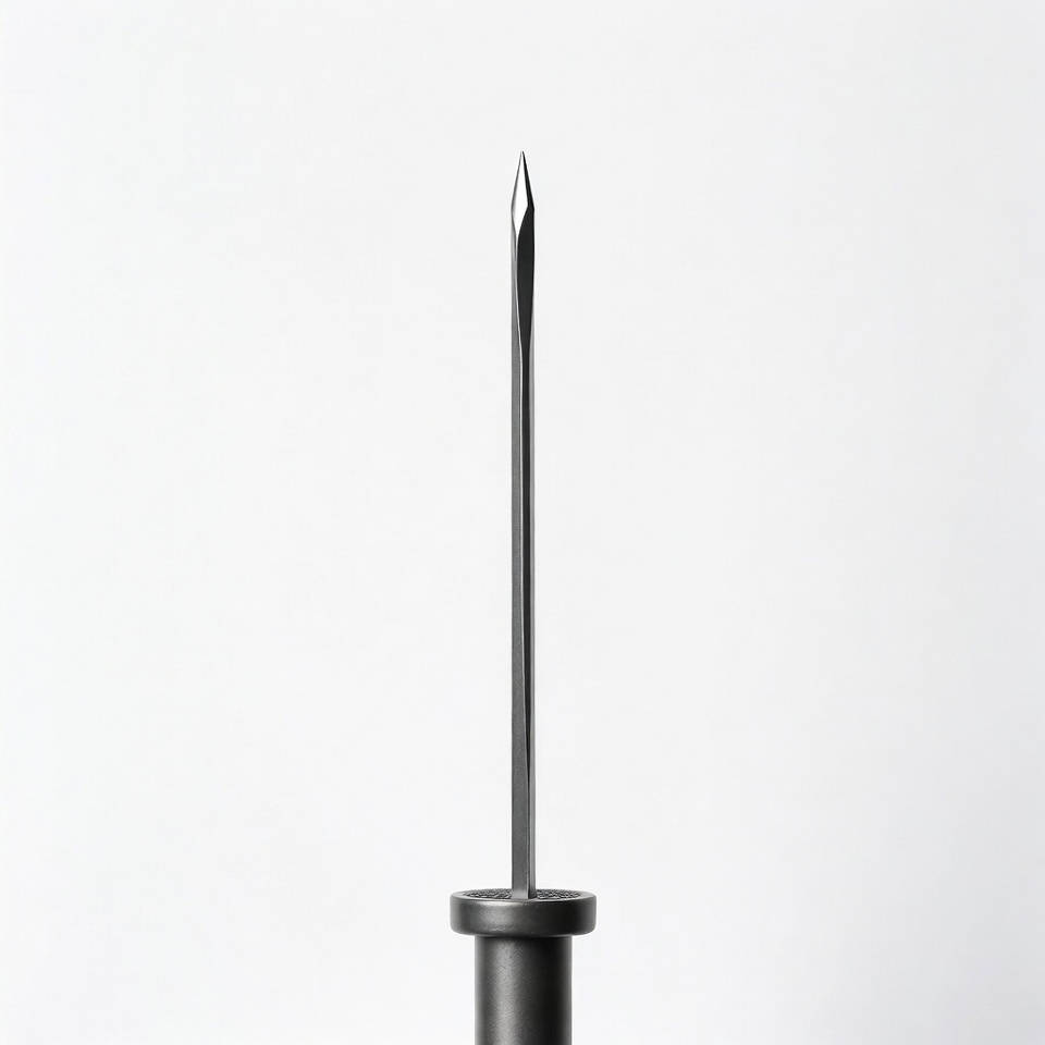 Black Needle on White Background Black Needle on White Background