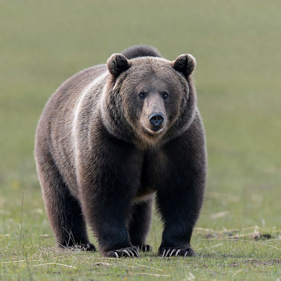 Grizzly Bear Standing in Grass Grizzly Bear Standing in Grass