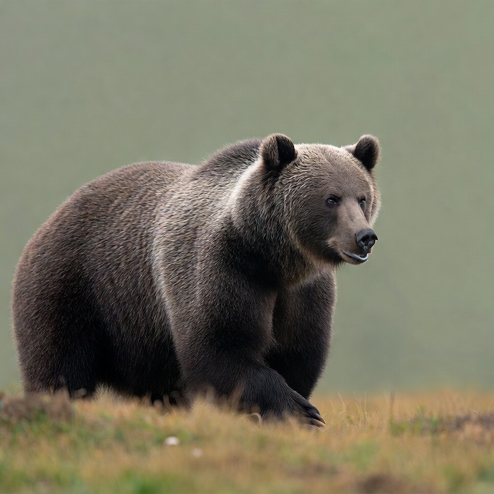 Grizzly Bear Standing in Grass Grizzly Bear Standing in Grass