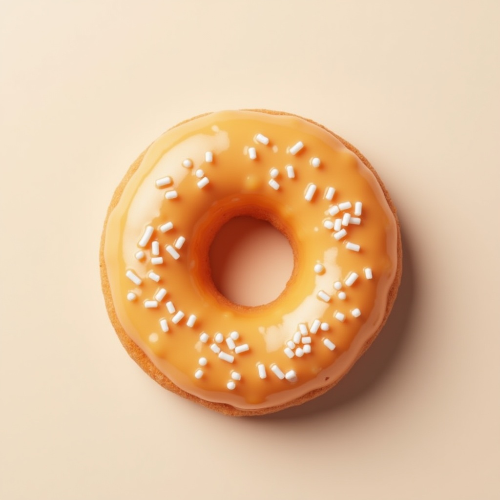 Orange glazed donut with sprinkles Orange glazed donut with sprinkles