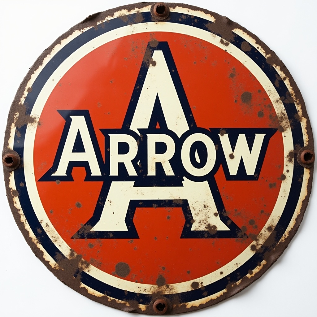 Vintage Arrow Logo Rusty Metal Sign Vintage Arrow Logo Rusty Metal Sign