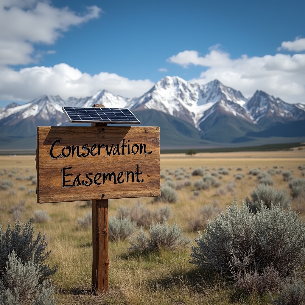 Conservation Easement Sign with Mountains Conservation Easement Sign with Mountains