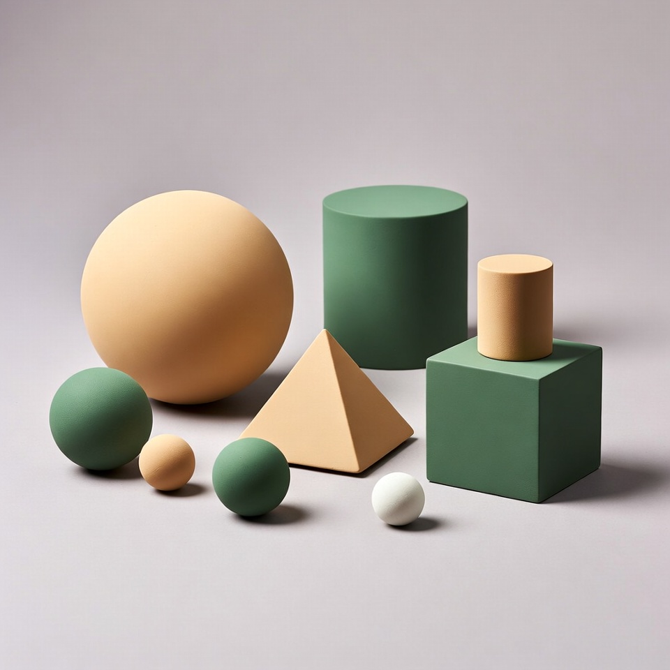 Colorful Geometric Shapes on Gray Background Colorful Geometric Shapes on Gray Background