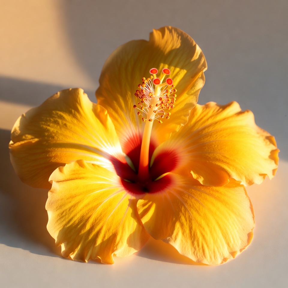 Yellow Hibiscus Flower Closeup Yellow Hibiscus Flower Closeup