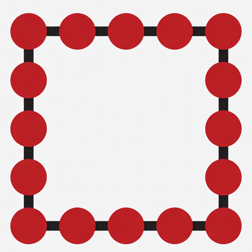 Red Dots in Black Square Frame Red Dots in Black Square Frame