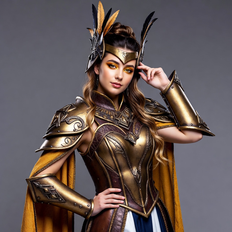 Woman in golden Valkyrie armor Woman in golden Valkyrie armor