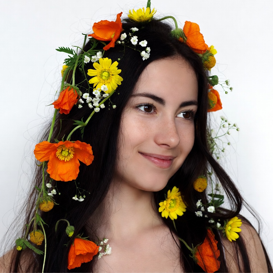 Woman with flower crown Woman with flower crown
