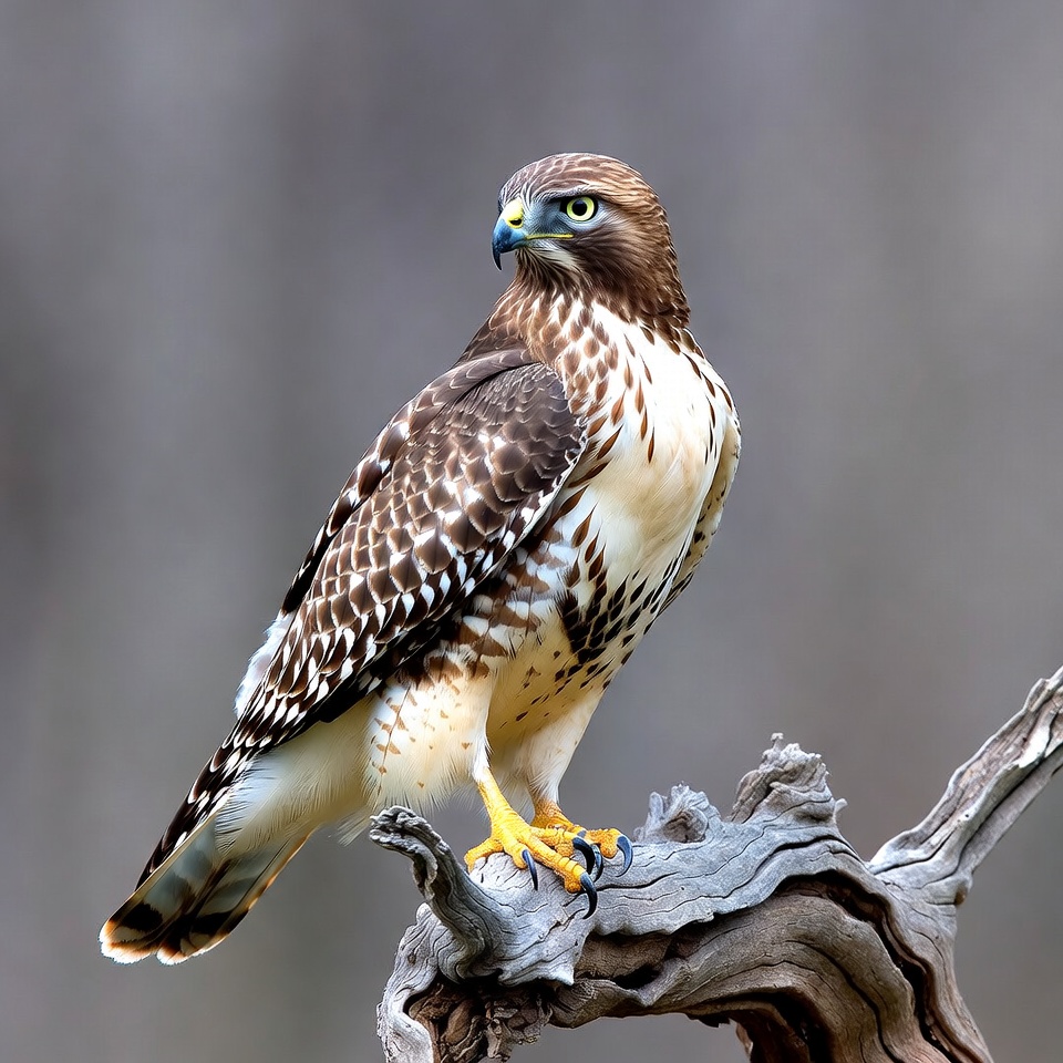 Red-tailed Hawk Perched on Branch Red-tailed Hawk Perched on Branch