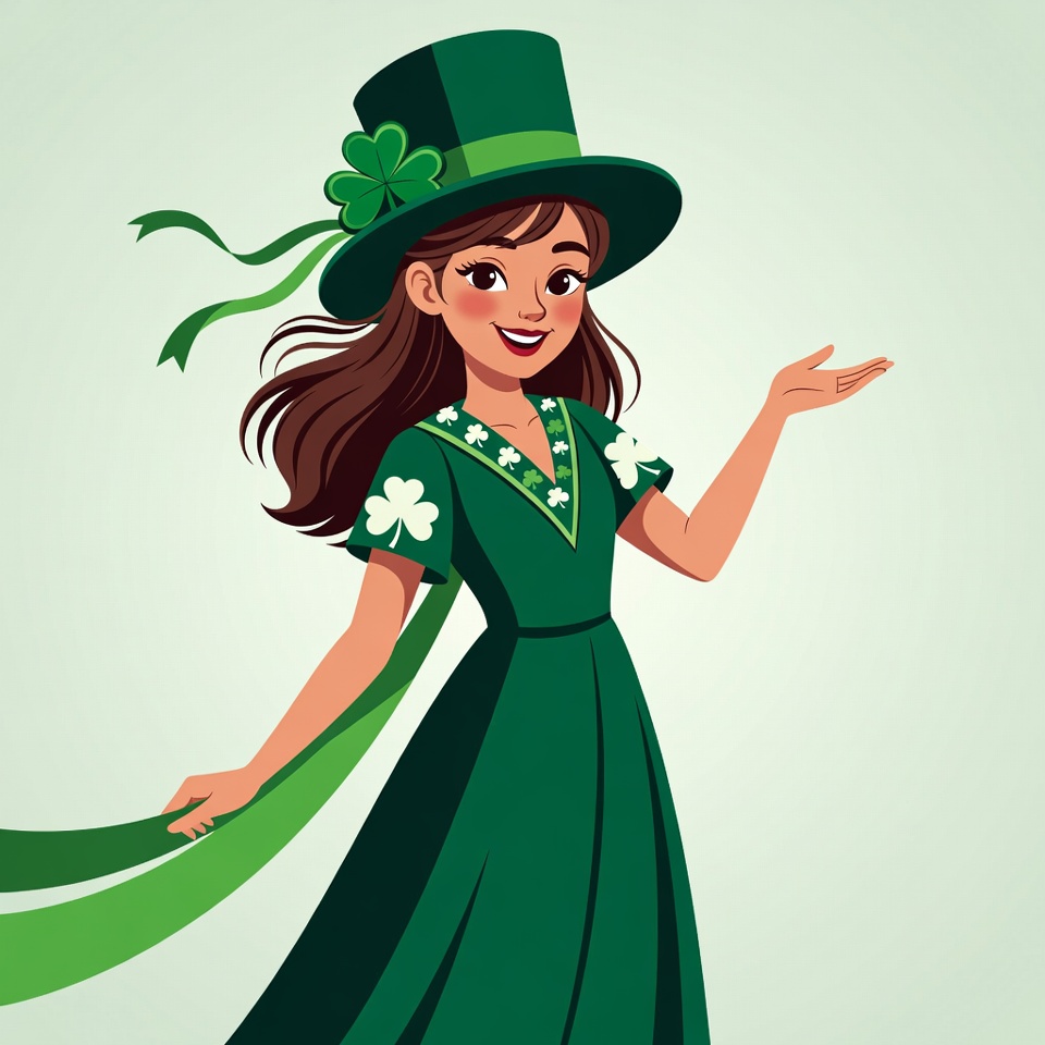 Smiling woman in green St. Patrick's hat Smiling woman in green St. Patrick's hat