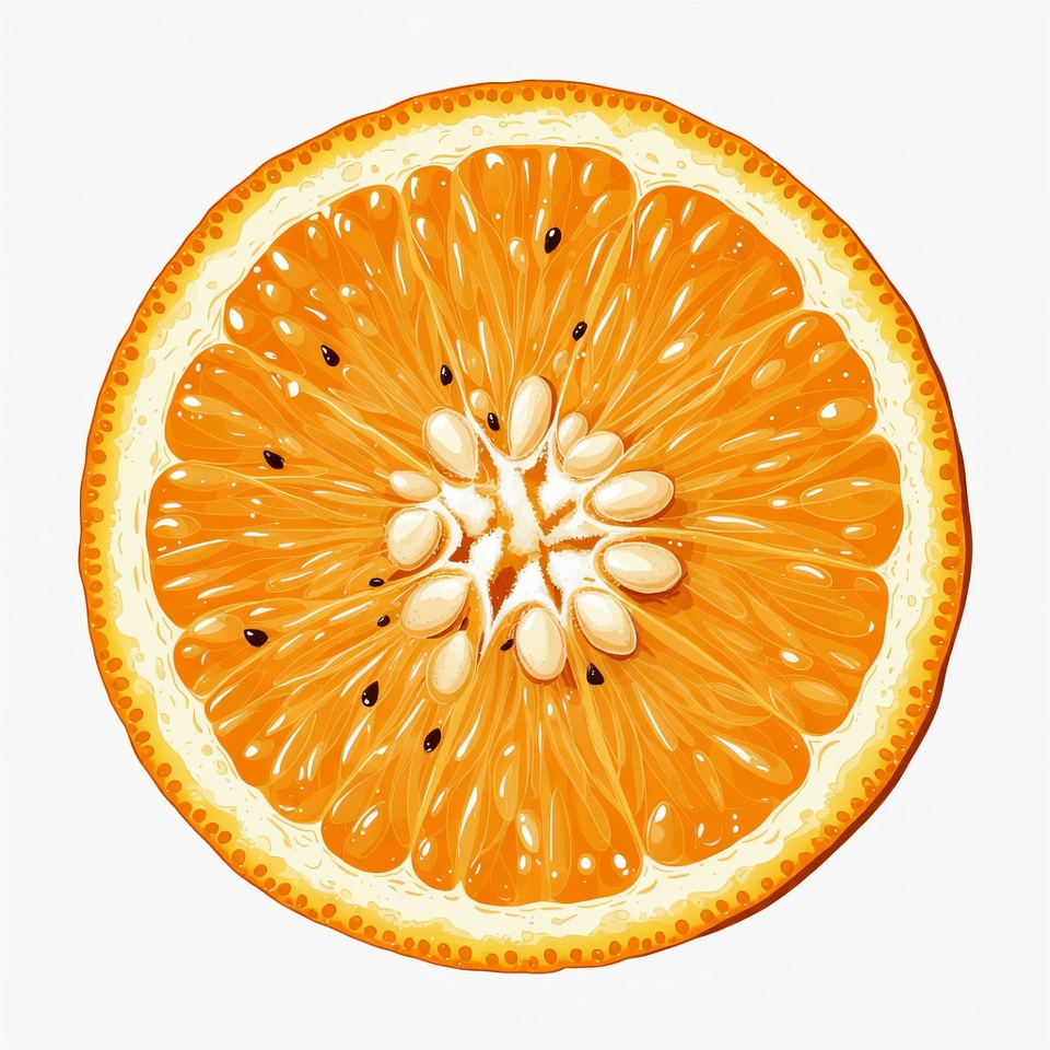 Sliced Orange Fruit Illustration Sliced Orange Fruit Illustration