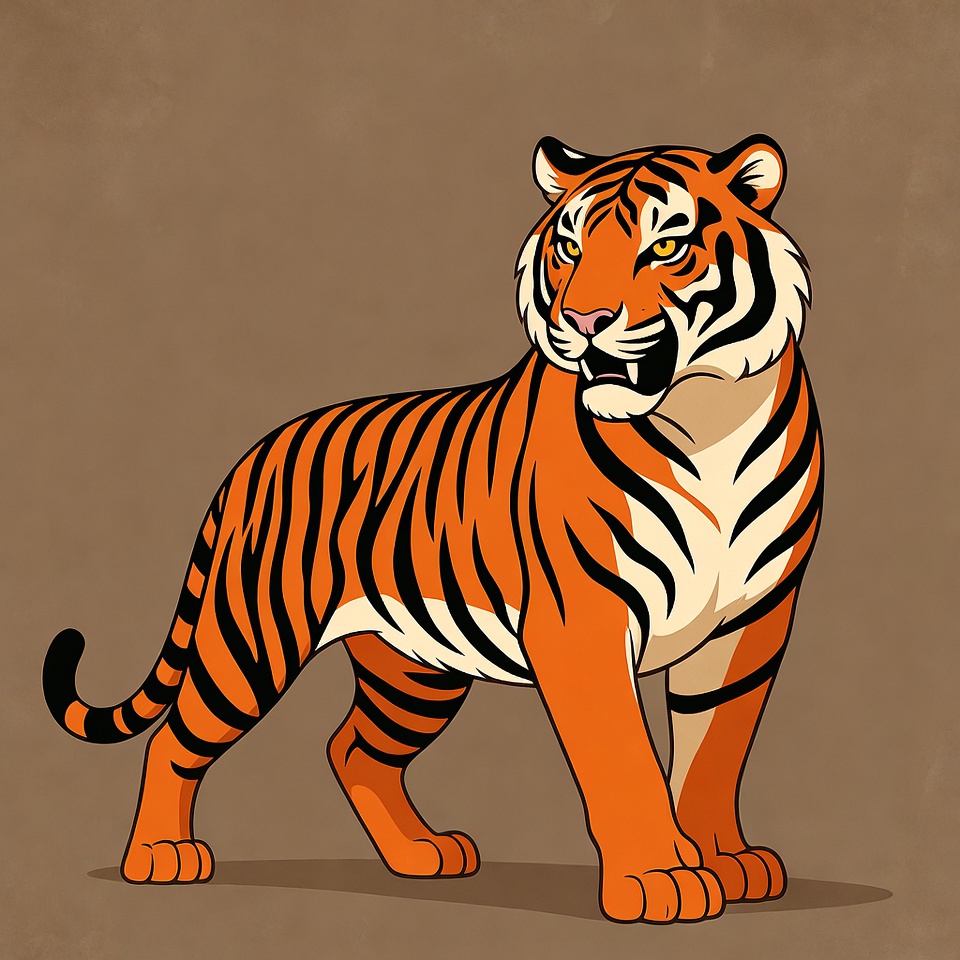 Roaring tiger illustration Roaring tiger illustration