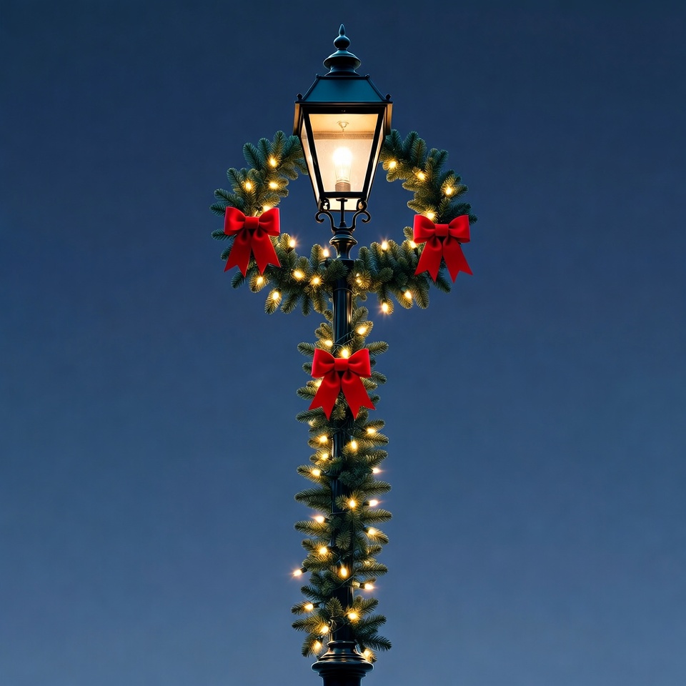 Christmas Wreath Street Lamp Christmas Wreath Street Lamp
