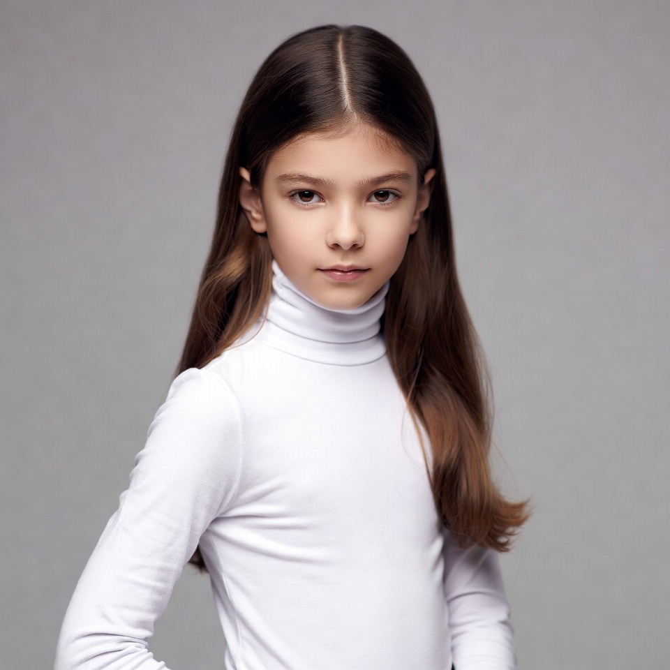 Girl in white turtleneck sweater Girl in white turtleneck sweater