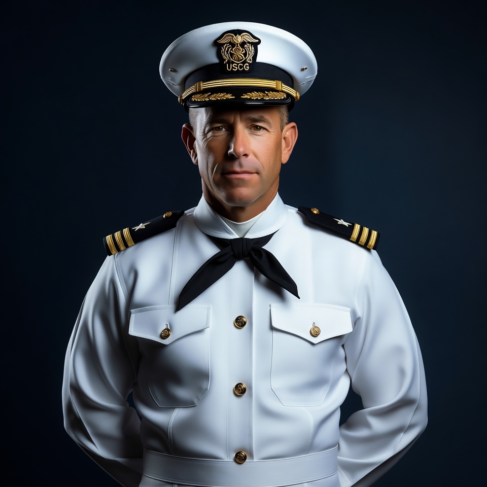 USCG man in white dress uniform USCG man in white dress uniform
