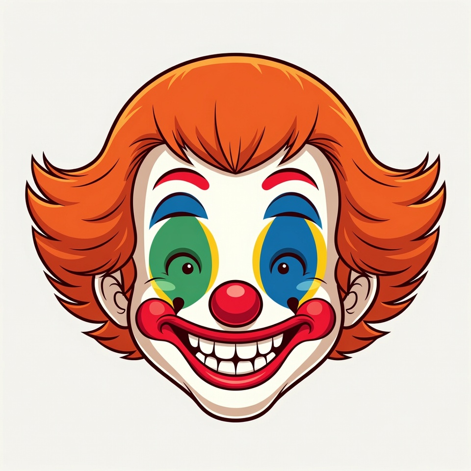 Cartoon Clown with Red Hair Cartoon Clown with Red Hair