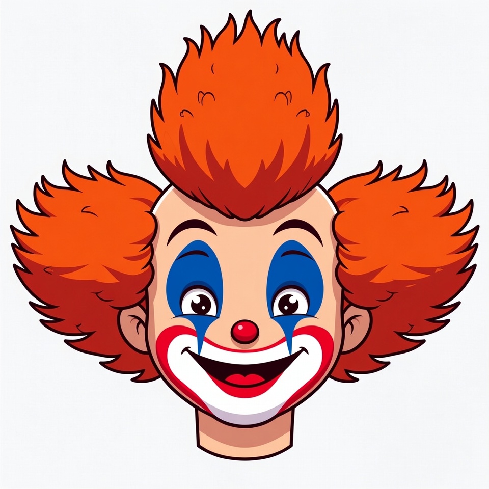 Cartoon Clown with Red Hair Cartoon Clown with Red Hair
