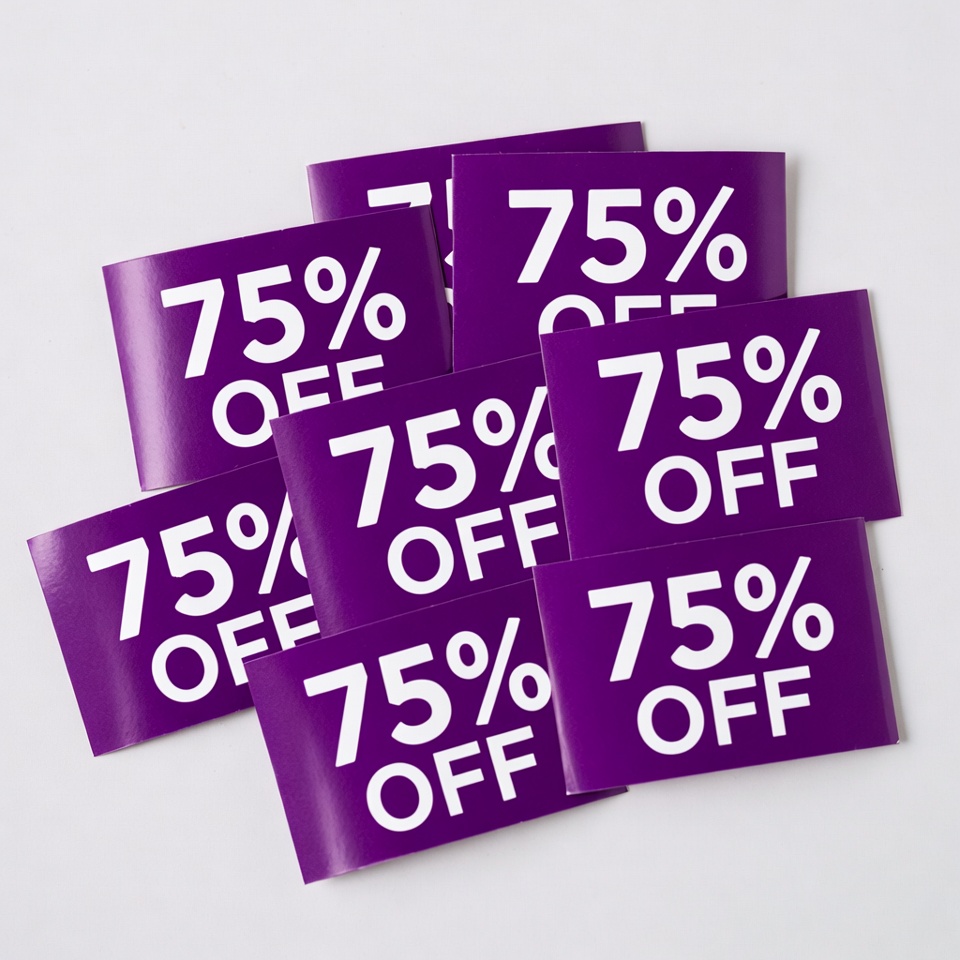 Purple 75% Off Sale Stickers Purple 75% Off Sale Stickers
