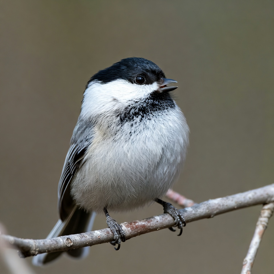 Black-capped Chickadee on branch Black-capped Chickadee on branch