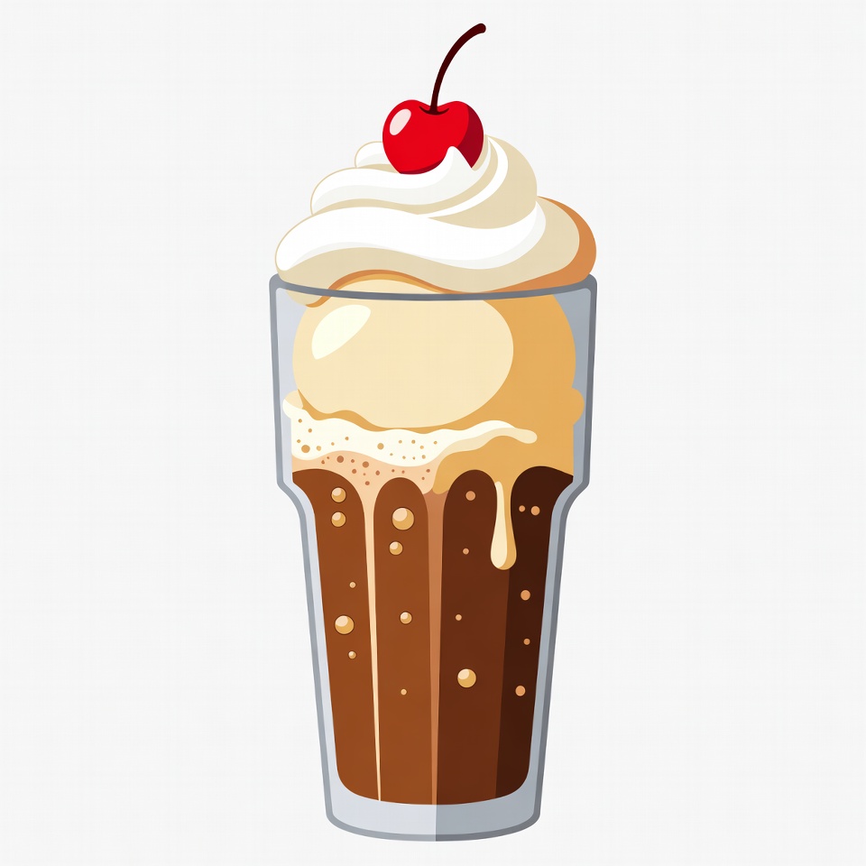 Chocolate Ice Cream Float with Cherry Chocolate Ice Cream Float with Cherry