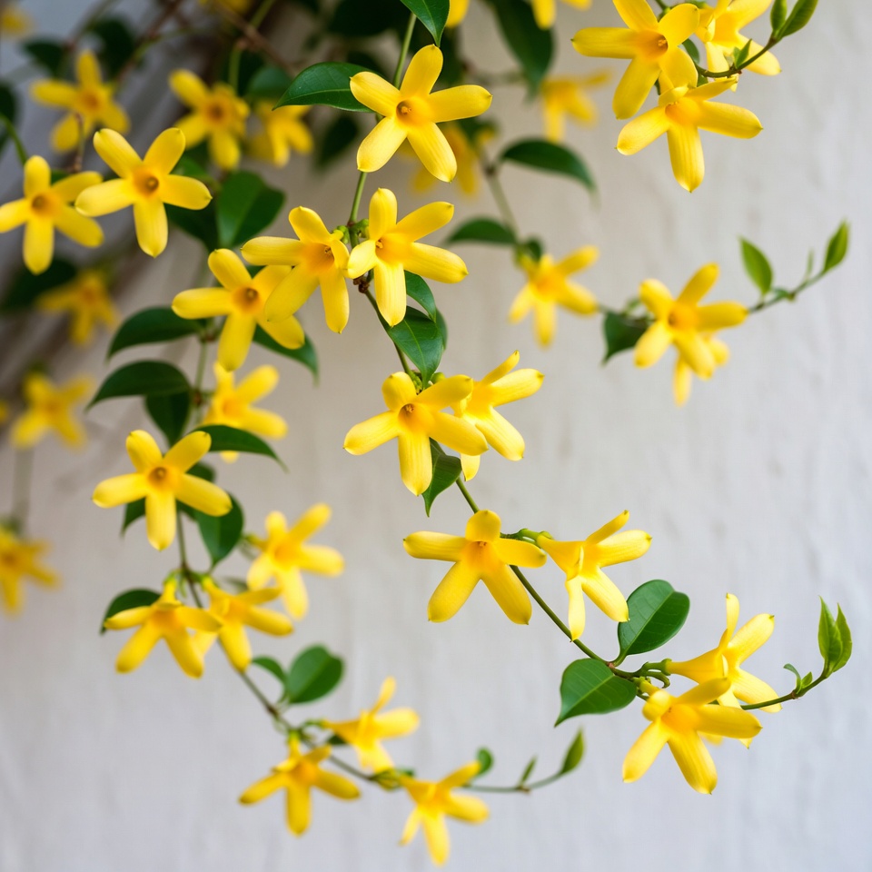 Yellow Allamanda Flowers on Vine Yellow Allamanda Flowers on Vine
