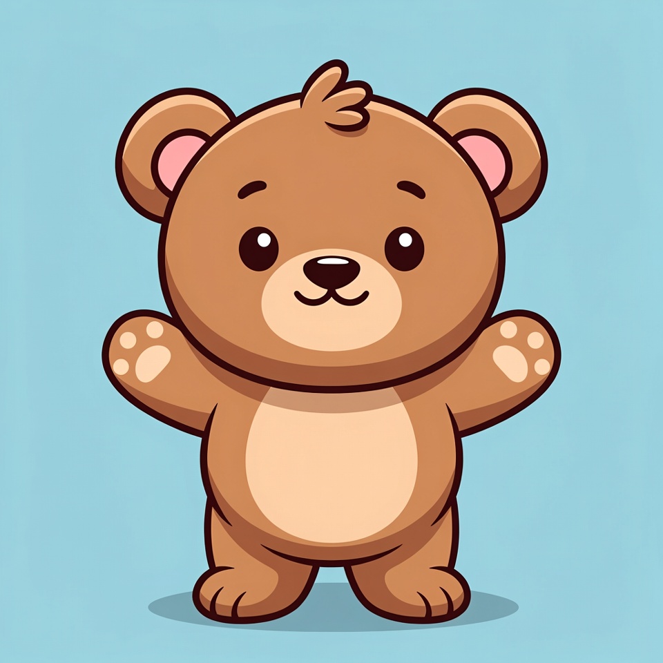 Cute cartoon bear with arms outstretched Cute cartoon bear with arms outstretched
