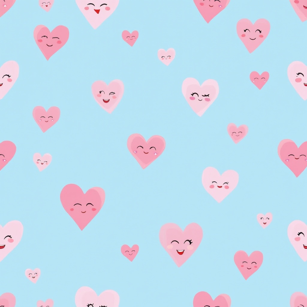 Cute Pink Smiley Hearts Pattern Cute Pink Smiley Hearts Pattern