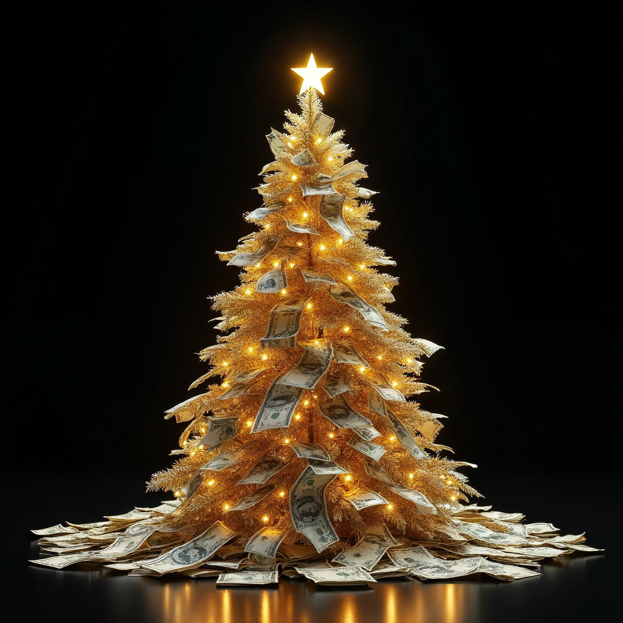 Golden Money Christmas Tree Golden Money Christmas Tree