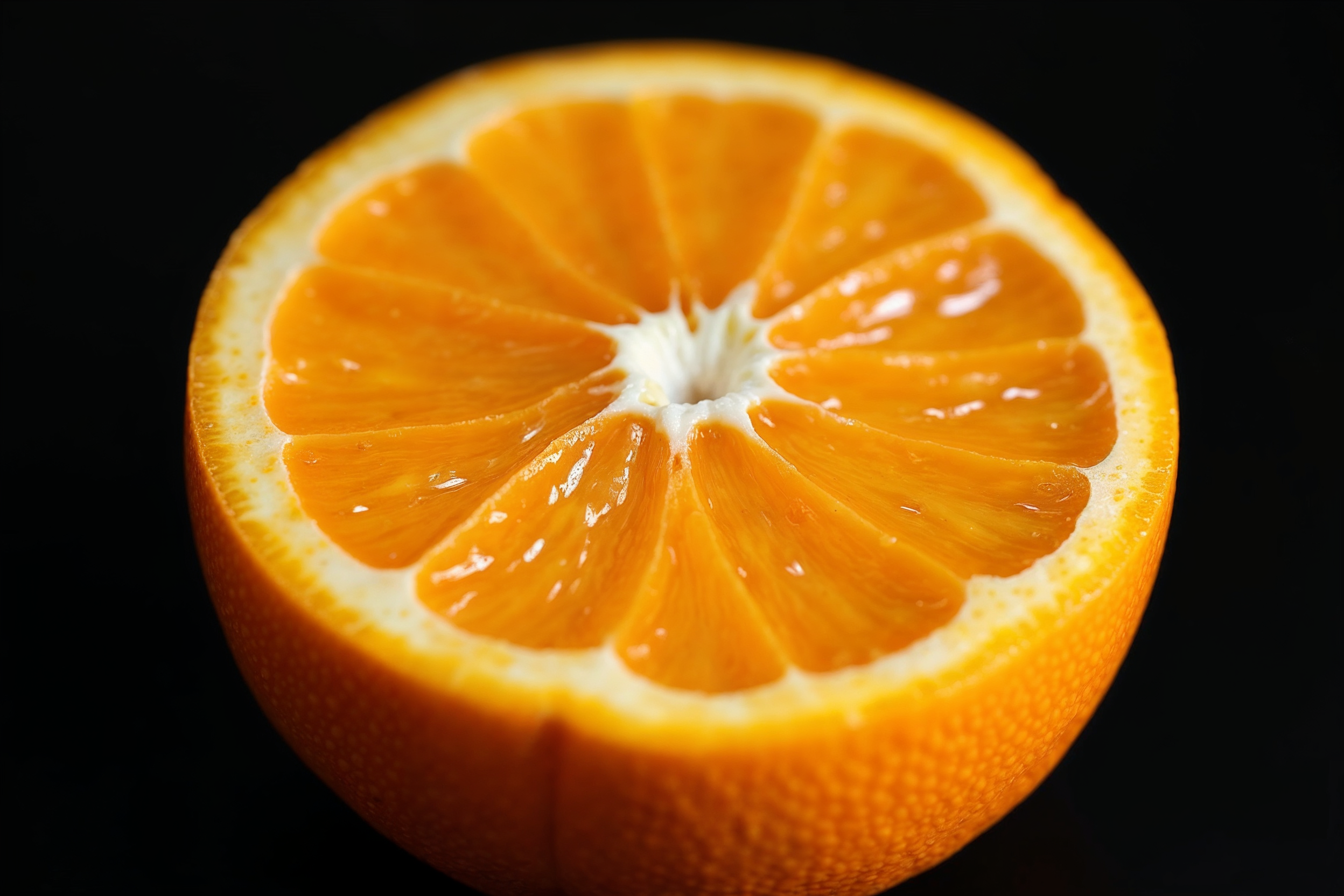 Sliced Orange on Black Background Sliced Orange on Black Background