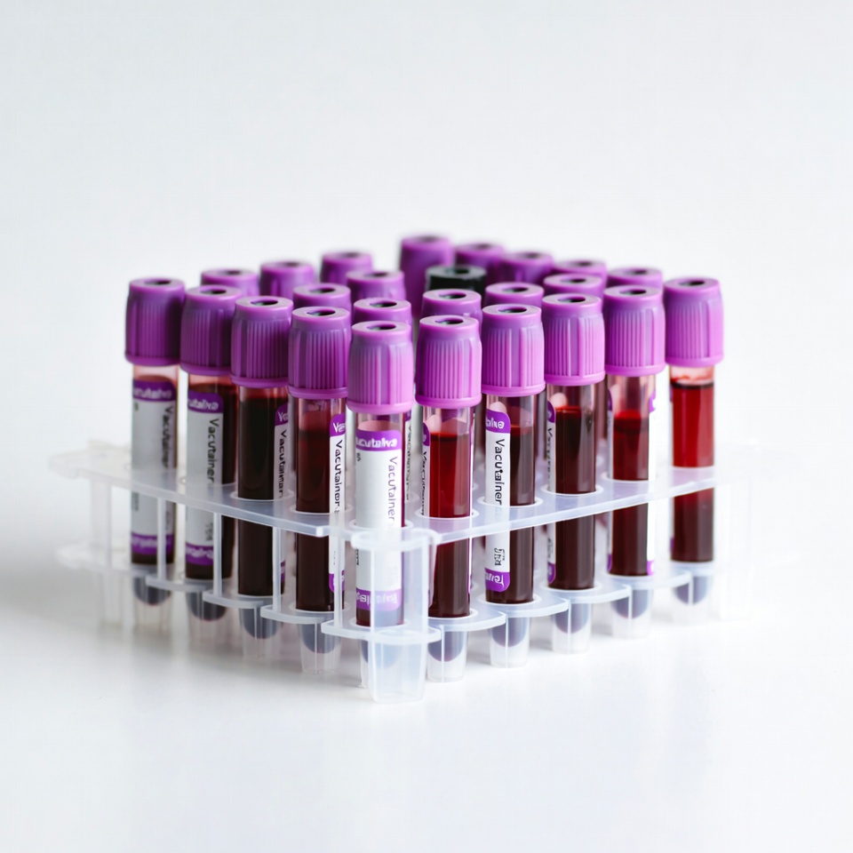 Blood Sample Tubes in Rack Blood Sample Tubes in Rack