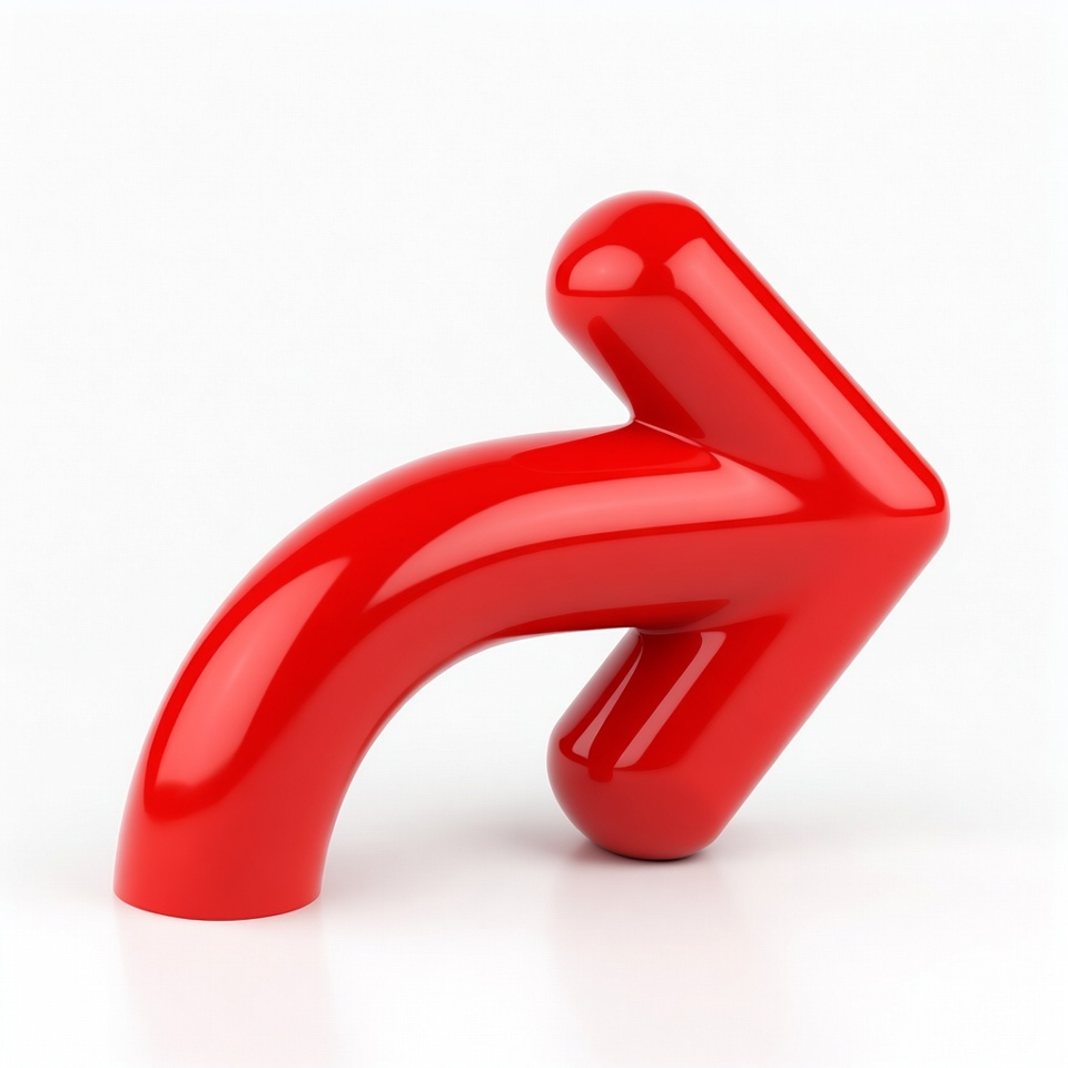 3D Red Curved Arrow 3D Red Curved Arrow