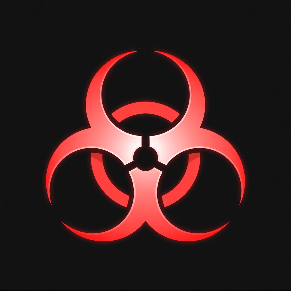 Glowing Red Biohazard Symbol Glowing Red Biohazard Symbol
